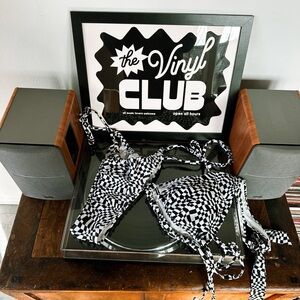 Wild Fable Fable Optic Checkerboard String Bikini - Top L & Bottom M